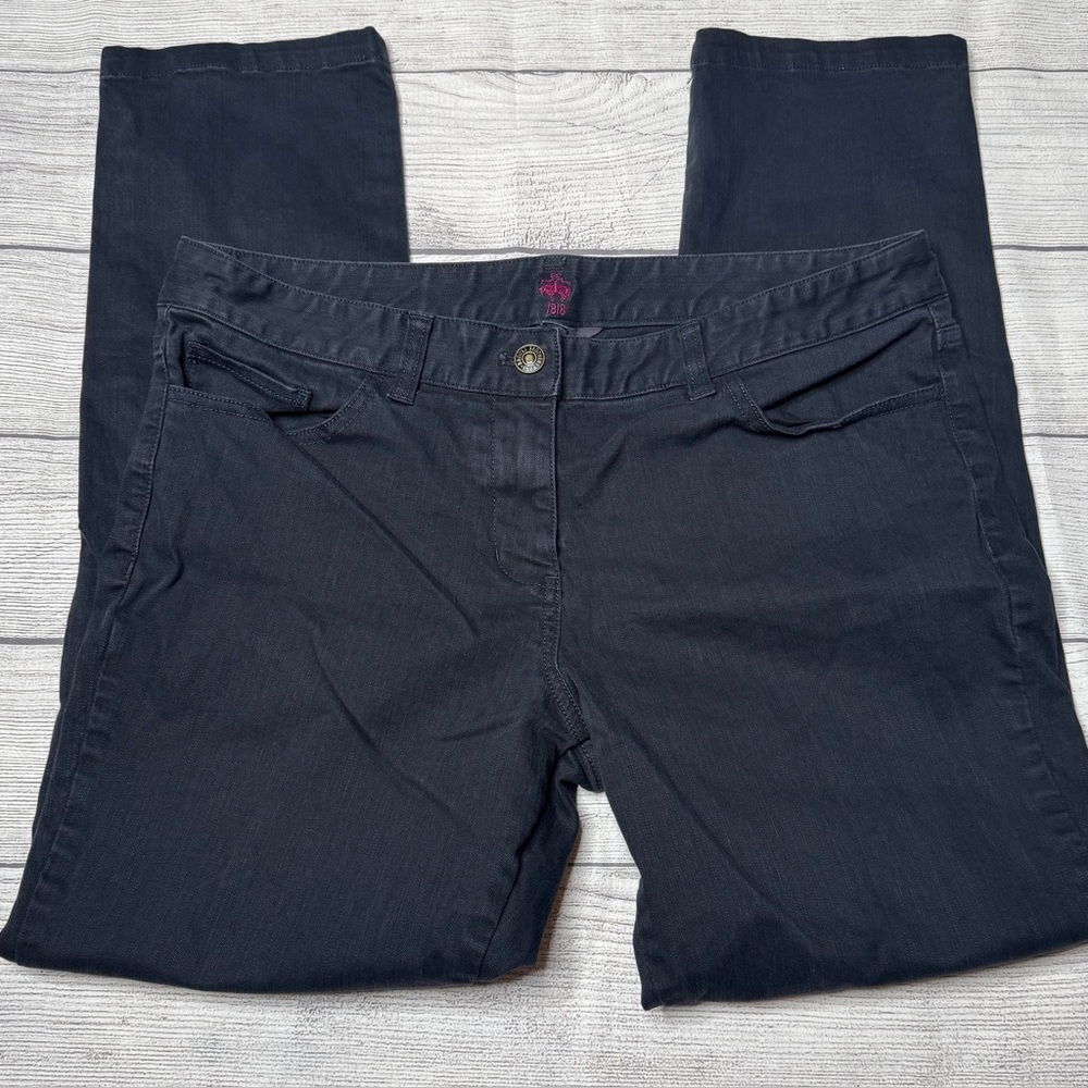 Brooks Brothers Women’s Janie Fit Mid-Rise Straight Ankle Black Jeans Size 8